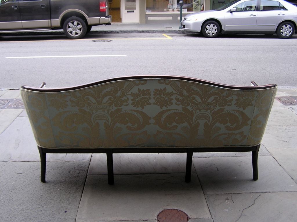 American Mahogany Acanthus Upholstered Sofa with Brass Casters. Boston,  C. 1780 3