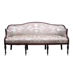 American Mahogany Acanthus Upholstered Sofa with Brass Casters. Boston,  C. 1780