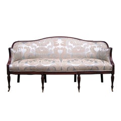 American Mahogany Acanthus Upholstered Sofa with Brass Casters. Boston, C. 1780