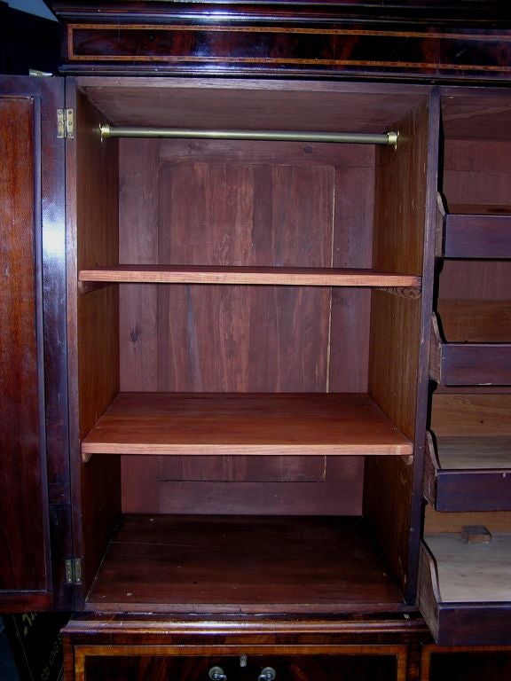 English Hepplewhite Mahogany and Satinwood Inlaid Linen Press, Circa 1780 1