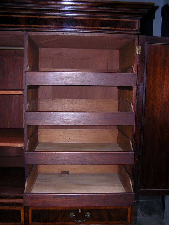 English Hepplewhite Mahogany and Satinwood Inlaid Linen Press, Circa 1780 2