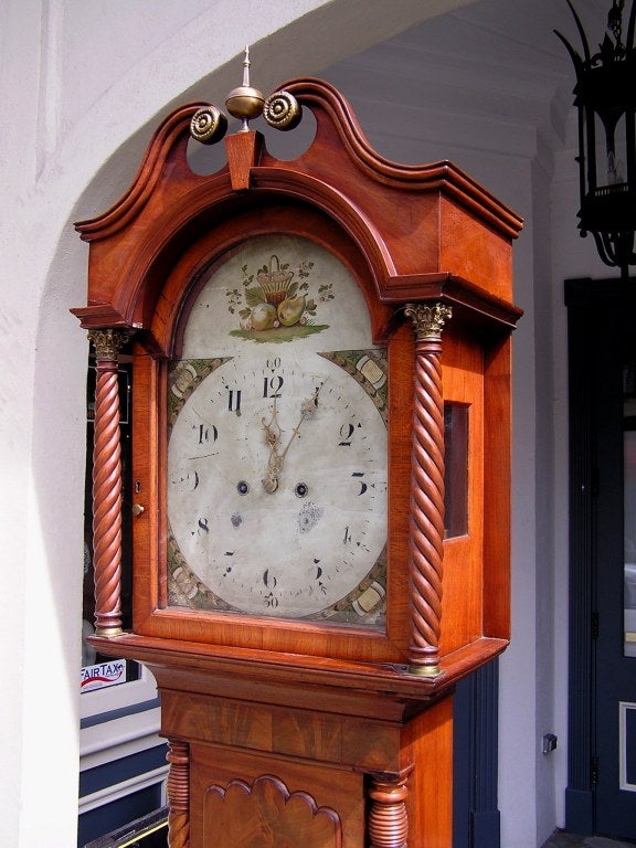 19th Century Charleston Mahogany Tall Case Clock
