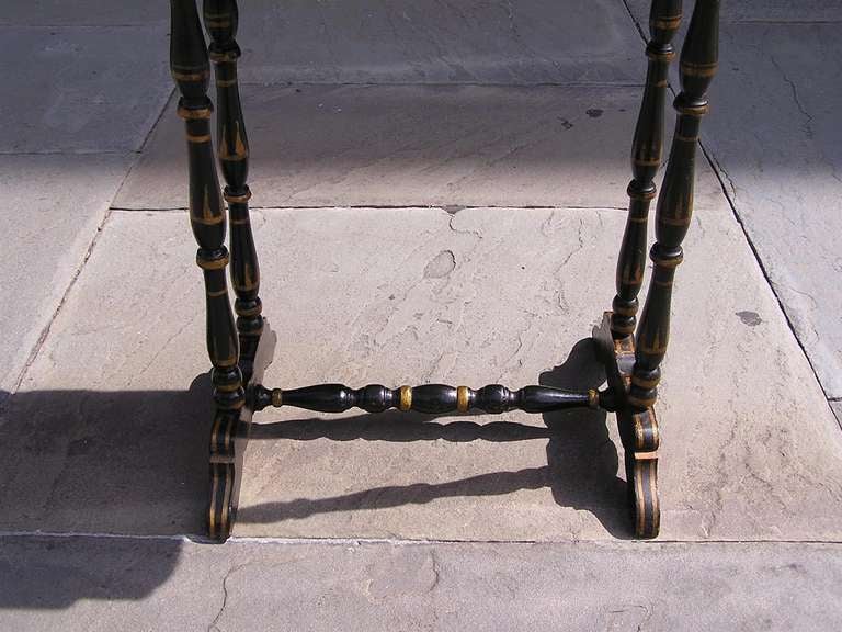 French Painted and Gilt Stenciled Dressing Table. Circa 1810-15 For Sale 5