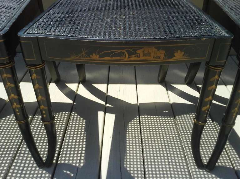 Set of Six English Chinoiserie Side Chairs. Circa 1820-30 For Sale 5