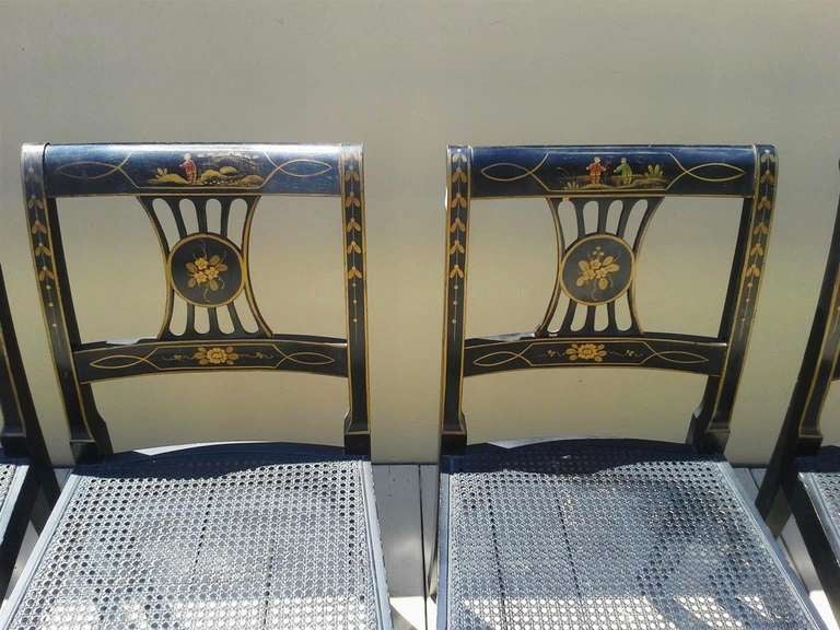 Set of Six English Chinoiserie Side Chairs. Circa 1820-30 In Excellent Condition For Sale In Hollywood, SC