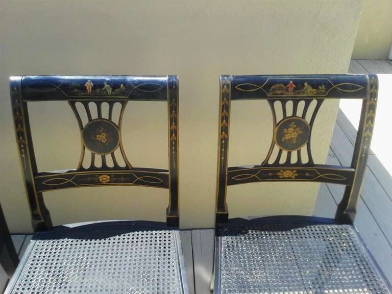 Set of Six English Chinoiserie Side Chairs. Circa 1820-30 For Sale 1