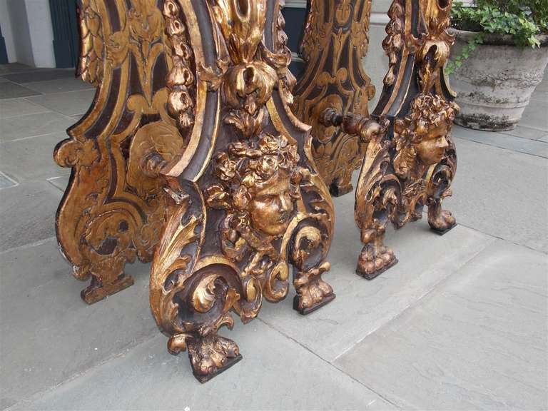 Pair of Italian Painted and Gilt Pedestals. Circa 1770 For Sale 3