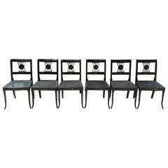 Set of Six English Chinoiserie Side Chairs. Circa 1820-30 4