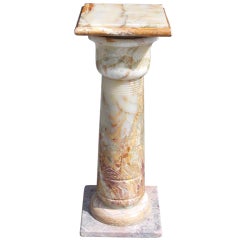 French Bulbous Onyx Pedestal, Circa 1890