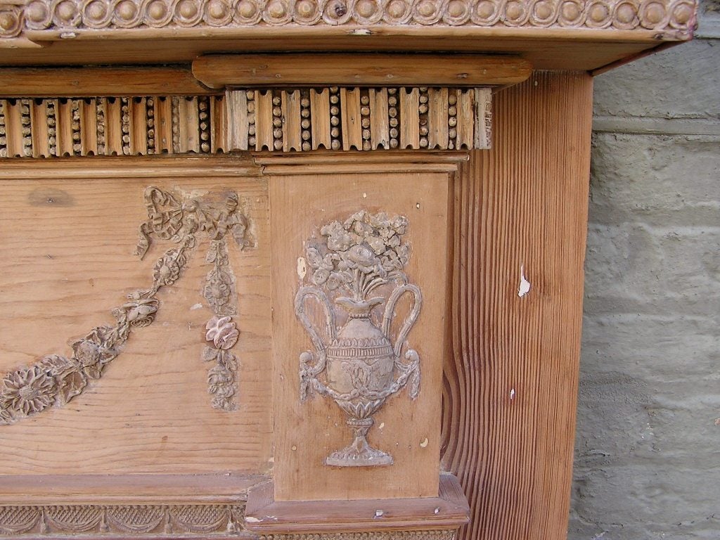 American Neoclassical Cypress Figural Mantel 