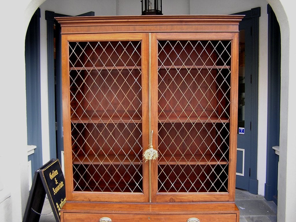 18th Century and Earlier English Regency Mahogany Bookcase For Sale