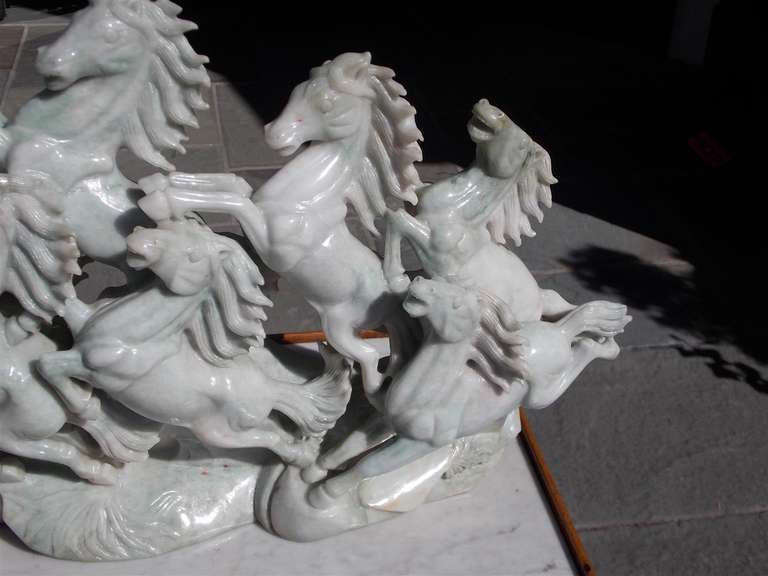 Chinese Jade Eight Horses of Wu.  20th Century 2