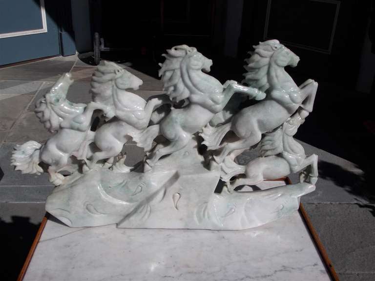 Chinese Jade Eight Horses of Wu.  20th Century 3