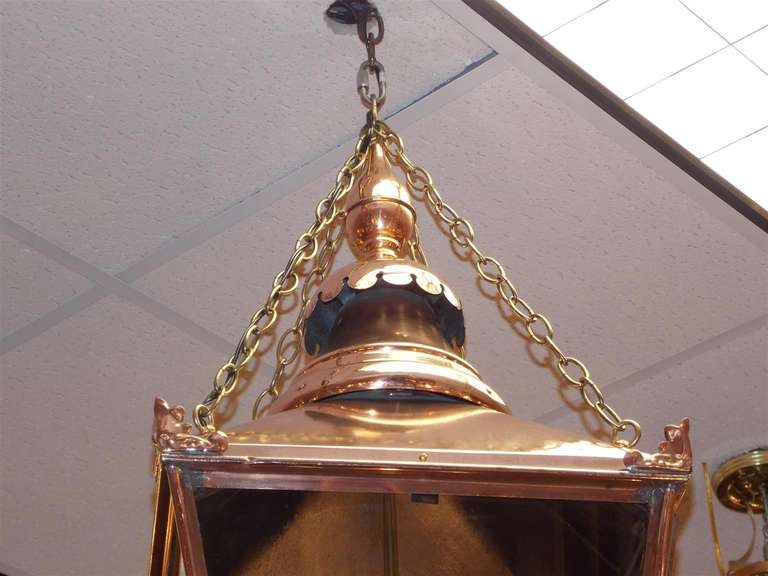 Pair of French Copper Hanging Lanterns.  Circa 1820-30 1