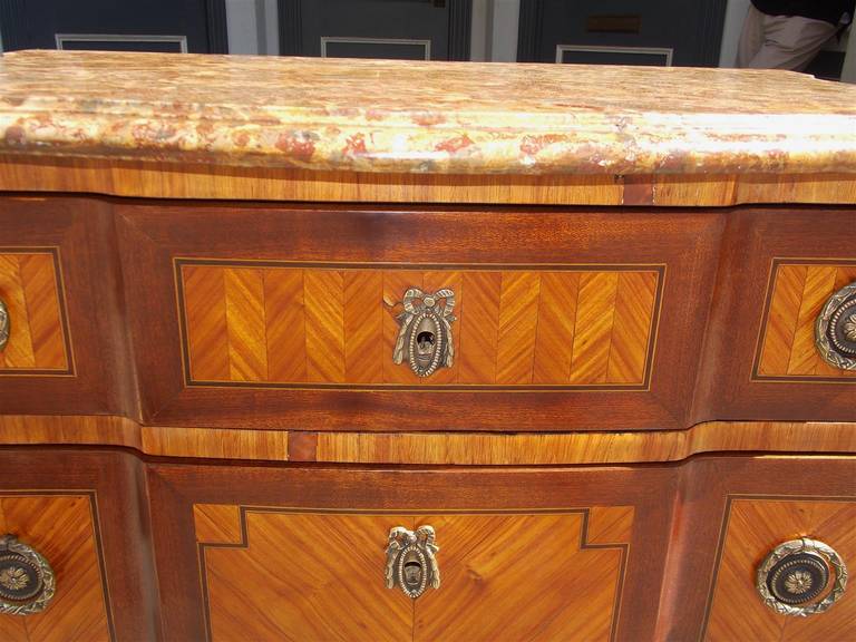 French Marquetry Marble Top Commode, Circa 1820 For Sale 2