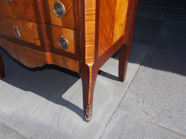 French Marquetry Marble Top Commode, Circa 1820 For Sale 4
