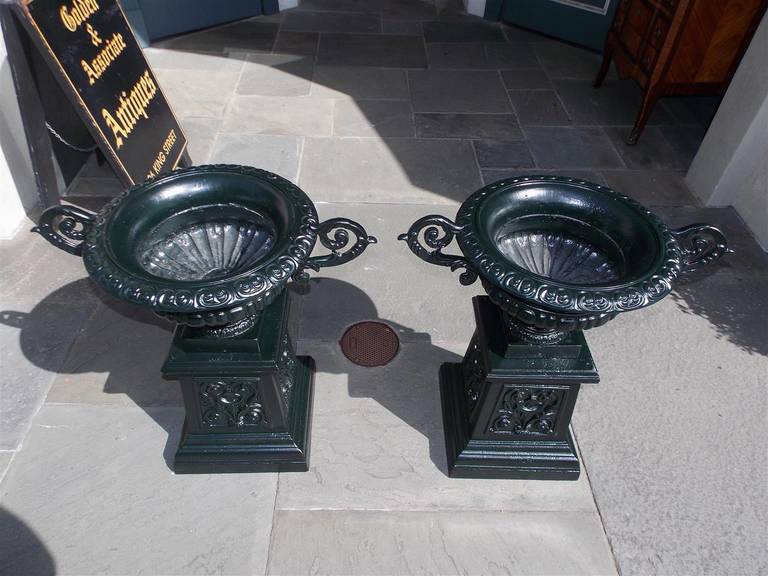 Pair of American Cast Iron Foliage Planters, Circa 1880 In Excellent Condition In Hollywood, SC