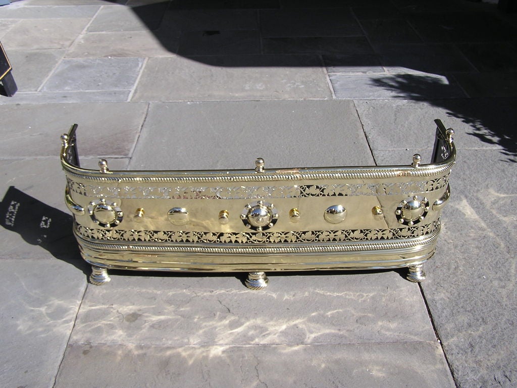 English Brass Fireplace Fender. 18th Century 1