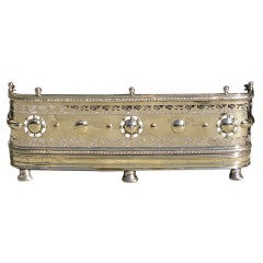English Brass Fireplace Fender. 18th Century