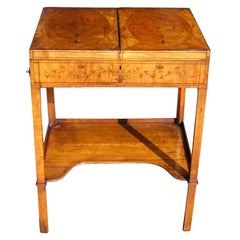 English Satinwood & Ebony Inlaid Compartmentalized Ladies Dressing Table, C 1780