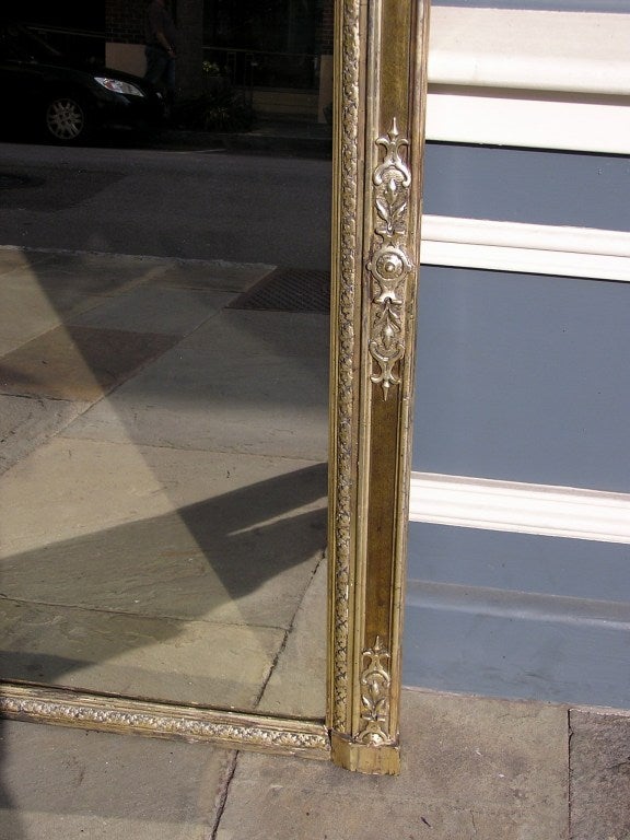 French Silver Gilt and Gesso Cherub Gallery Foliage Wall Mirror, Circa 1790 For Sale 2