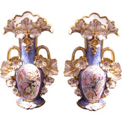 Pair of French Old Paris Vases