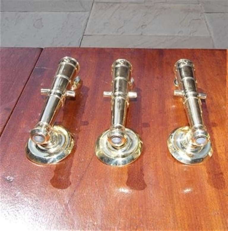 Set of Three American Brass Cannon Door Knockers. Harvin, Baltimore