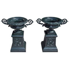 Pair of American Cast Iron Foliage Planters, Circa 1880 5