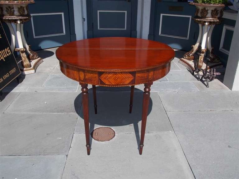American Mahogany Demi-lune  Game Table. Circa 1810 For Sale 1