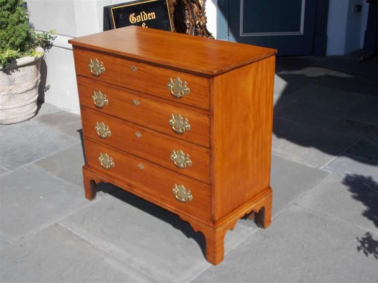 American Black Gum Graduated Chest of Drawers.  Circa 1780 In Excellent Condition For Sale In Hollywood, SC