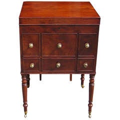 American Mahogany Campaign Gentlemans Traveling Chest. Circa 1790