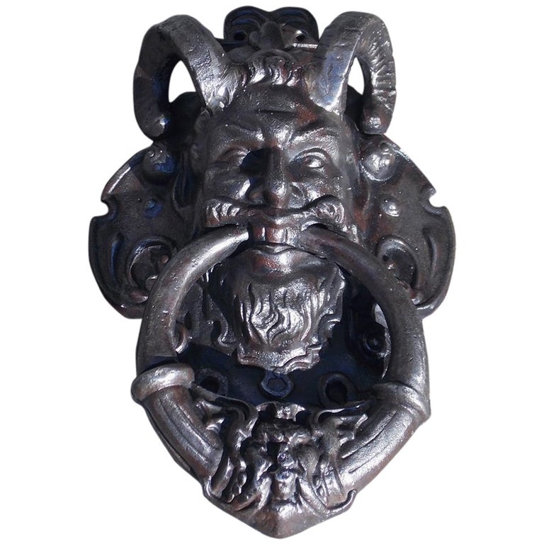 English Cast Iron Bacchus Door Knocker Circa 1830 For Sale At 1stdibs