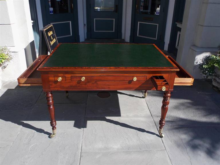 George III English Regency Mahogany Drafting Partners Desk, Circa 1800