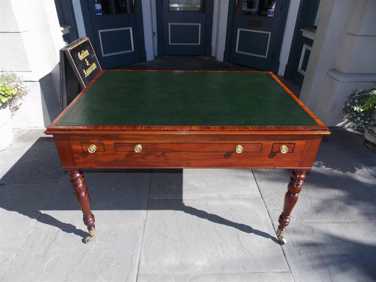 19th Century English Regency Mahogany Drafting Partners Desk, Circa 1800