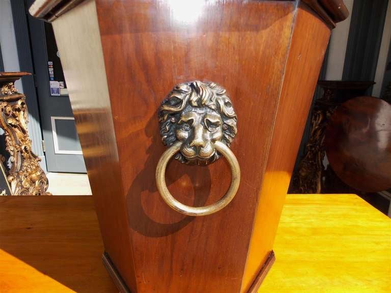 18th Century and Earlier English Mahogany Octagon Wine Cellarette. Circa 1790