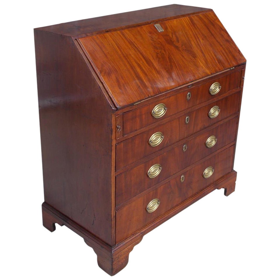 English Mahogany Slant Front Desk.  Circa 1780 For Sale