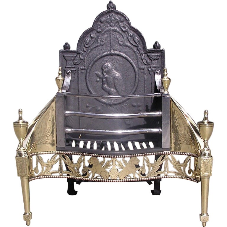 English Brass Coal Grate