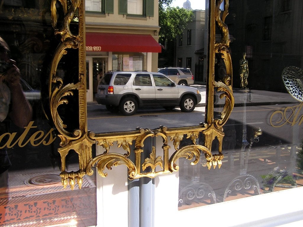 Italian Gilt Floral Mirror For Sale 1