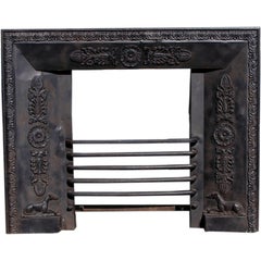 American Regency Tin and Cast Iron Foliage Whippet  Fireplace Surround, C. 1830
