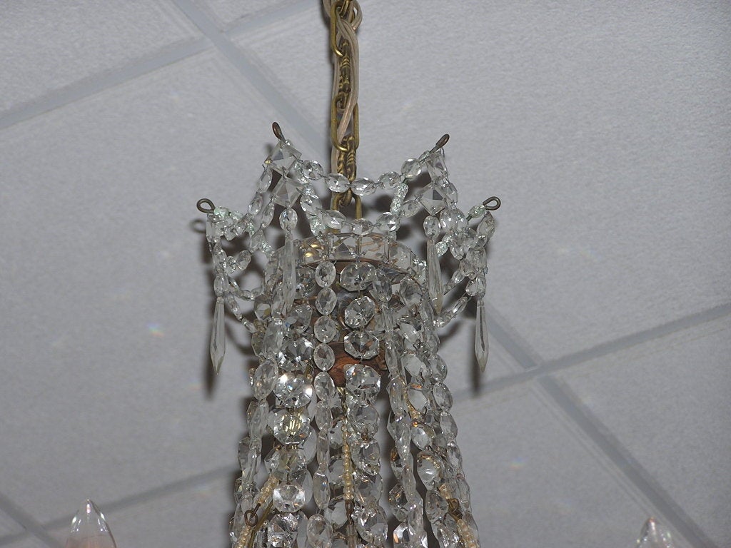 18th Century and Earlier English Regency Crystal and Bronze Chandelier