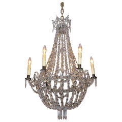 English Regency Crystal and Bronze Chandelier 10