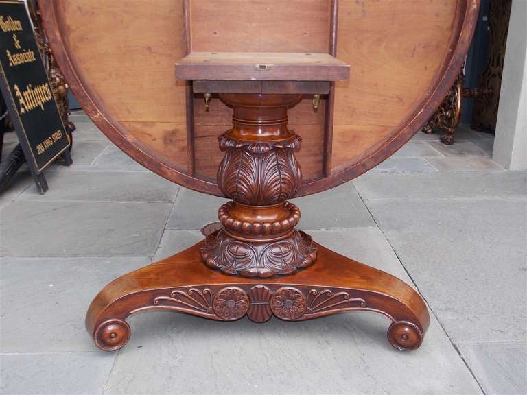 Caribbean Mahogany Tilt Top Center Table. Circa 1830 For Sale 3