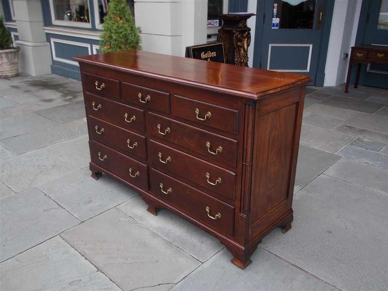 George II English Chippendale Mahogany Mule Chest with Hinged Lid and Ogee Feet, C. 1750