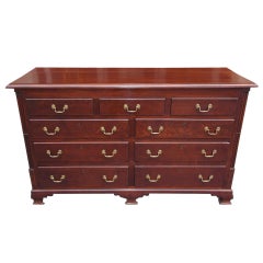 Antique English Chippendale Mahogany Mule Chest with Hinged Lid and Ogee Feet, C. 1750