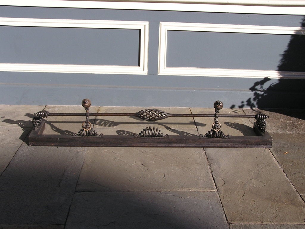 American Bronze and Wrought Iron Fire Fender In Excellent Condition For Sale In Hollywood, SC