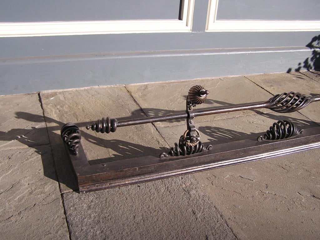 American Bronze and Wrought Iron Fire Fender For Sale 2