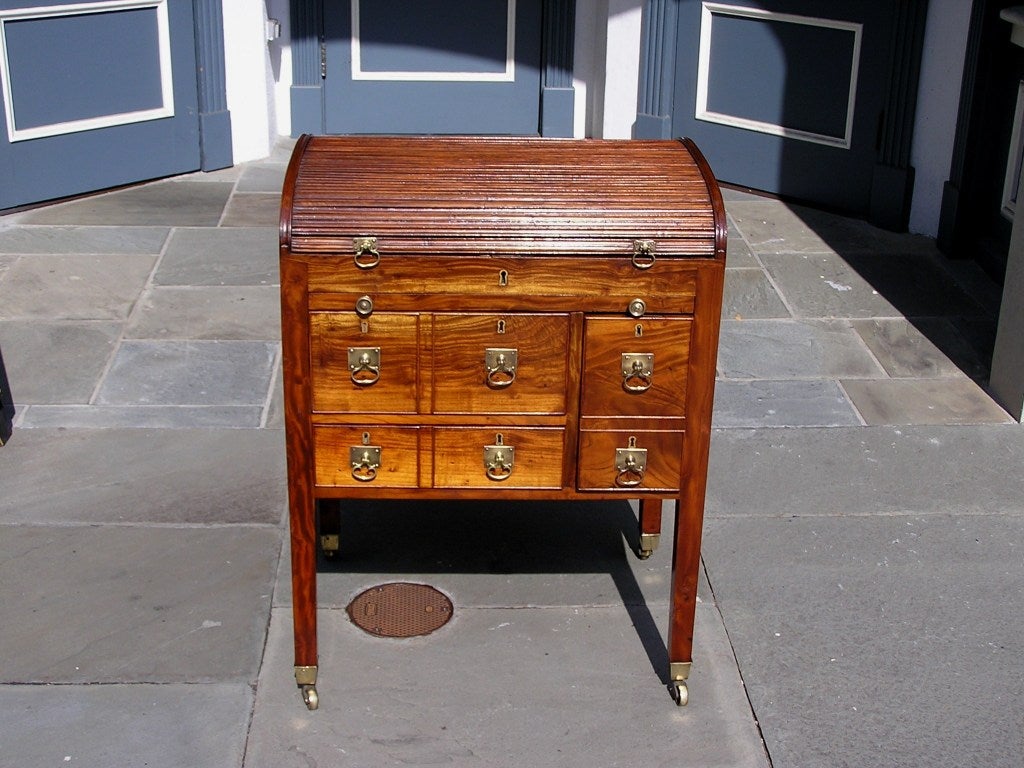 English Mahogany Campaign Tambour Desk
