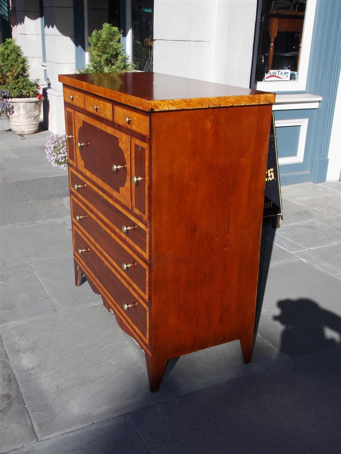 American Hepplewhite Mahogany Burl Ashe Butlers Desk. Circa 1800 2