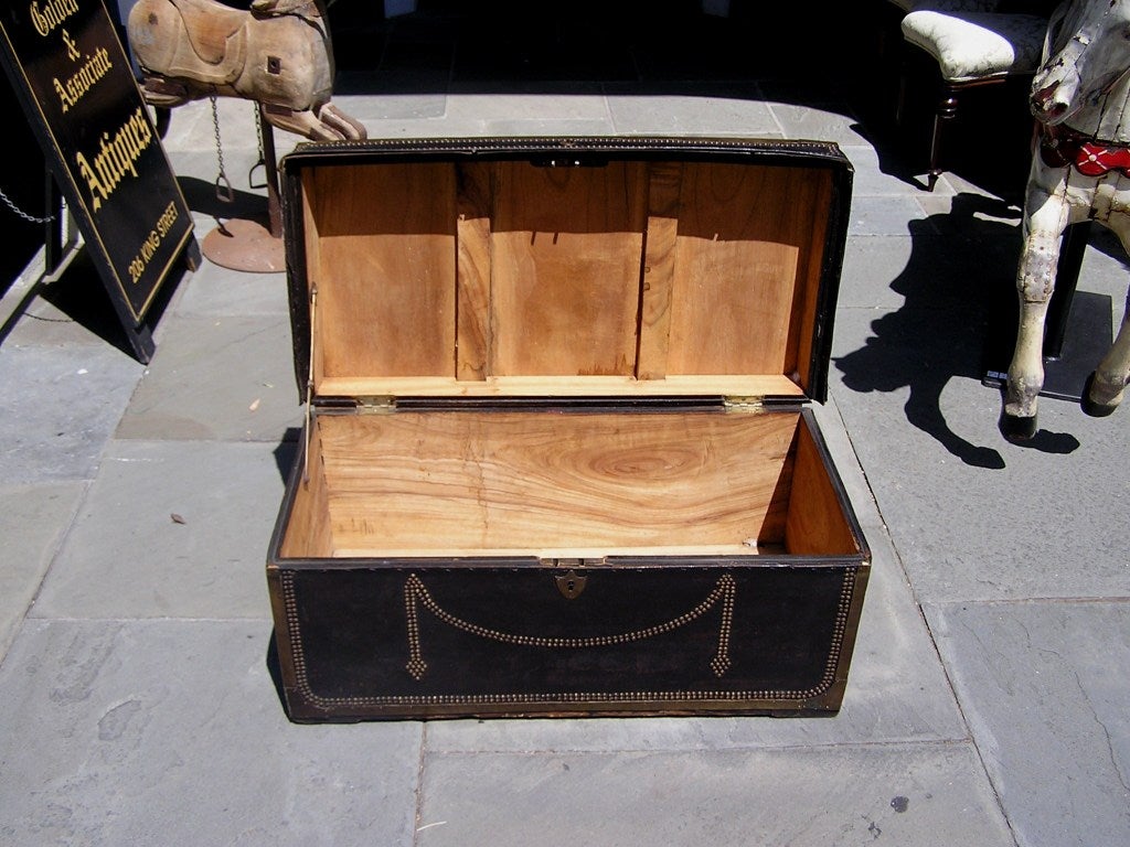 English Leather Blanket Chest. Circa 1820-30 For Sale 2