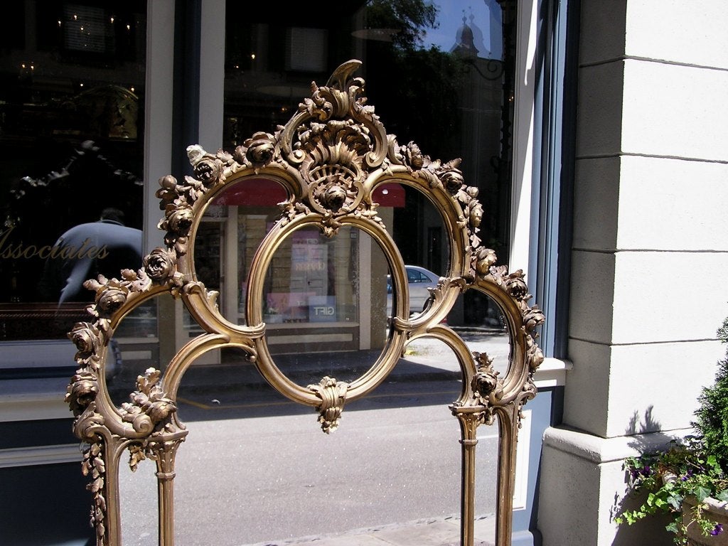 French Over Mantel Gilt Mirror In Excellent Condition In Hollywood, SC